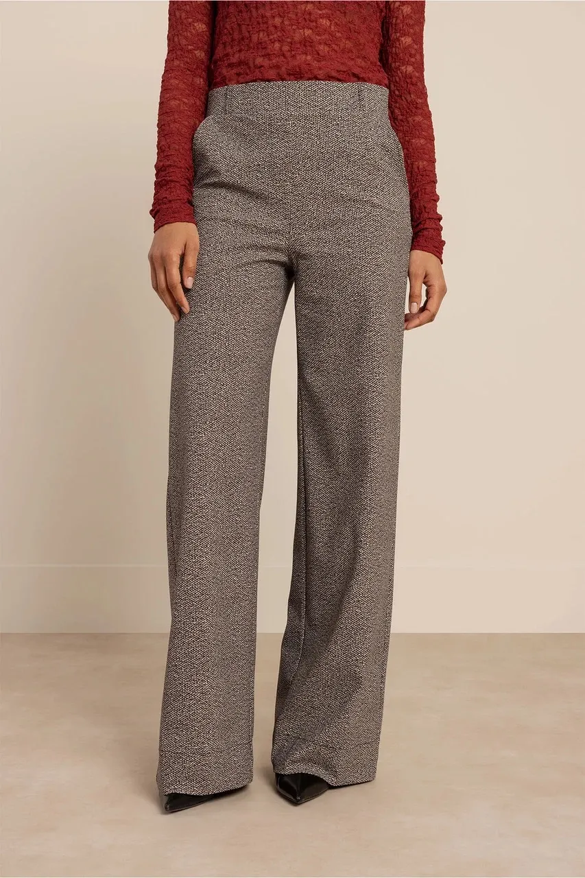 Lexie tweed look trousers - Black/Kit - Afbeelding 2