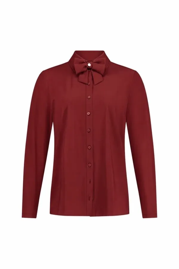 Poppy bow shirt - Red Wine