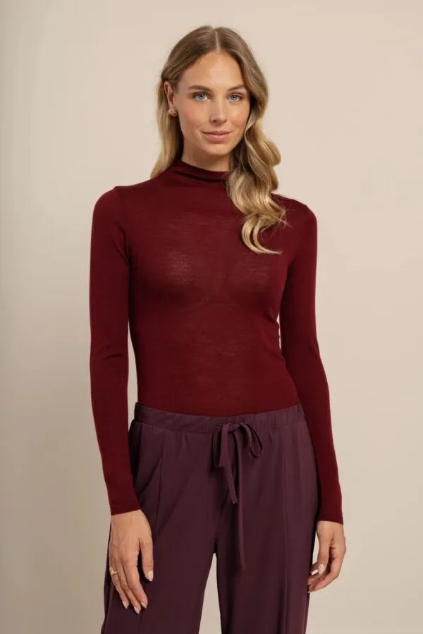 Reggie col pullover - Red Wine