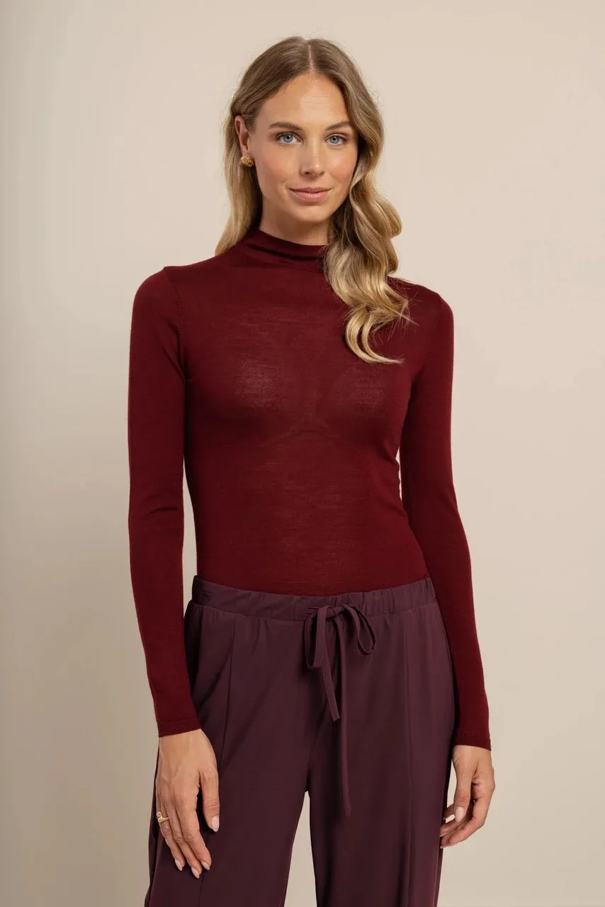 Reggie col pullover - Red Wine