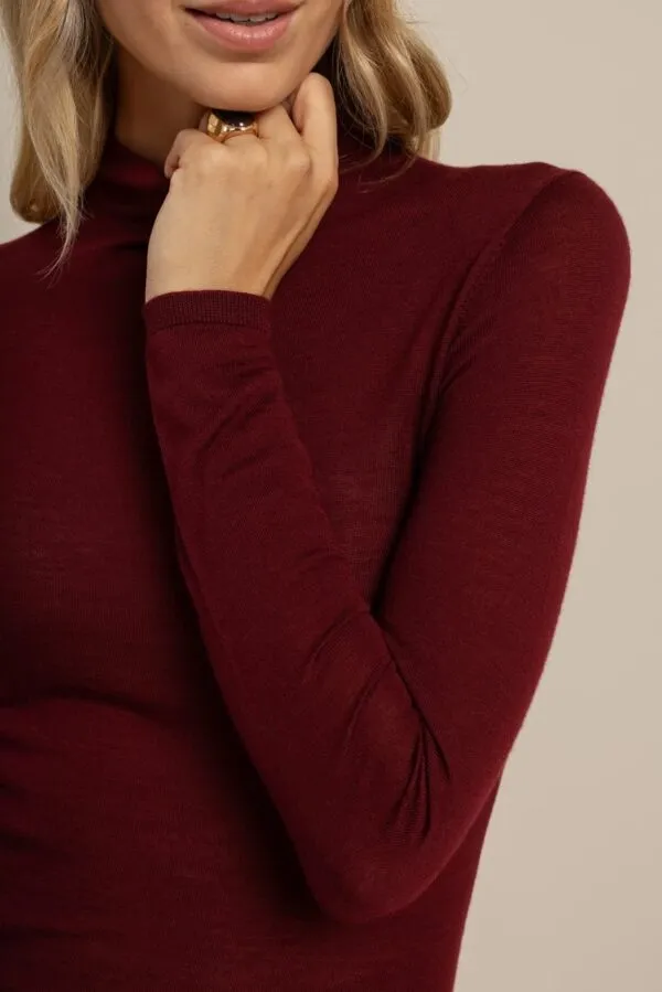 Reggie col pullover - Red Wine