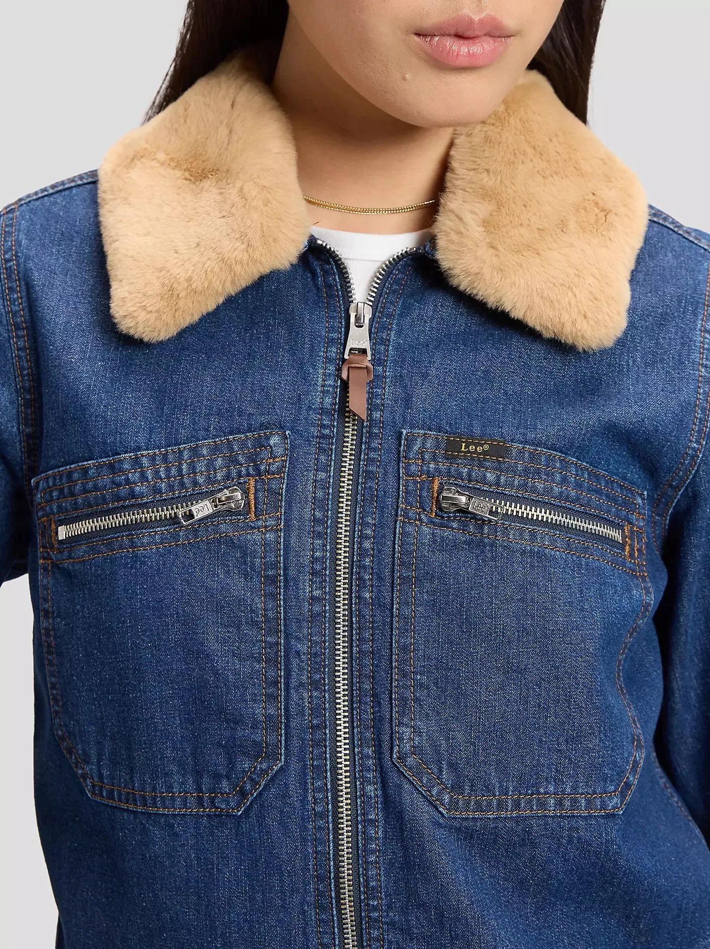 Zip Front Denim Jacket - LAUGH RIOT - Afbeelding 3