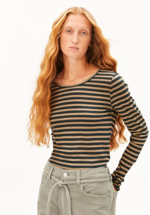 EINIAARA STRIPE LONGSLEEVE - Groen