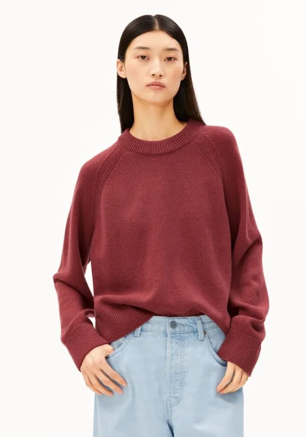 WOOL KNIT SWEATER - Oud Roze
