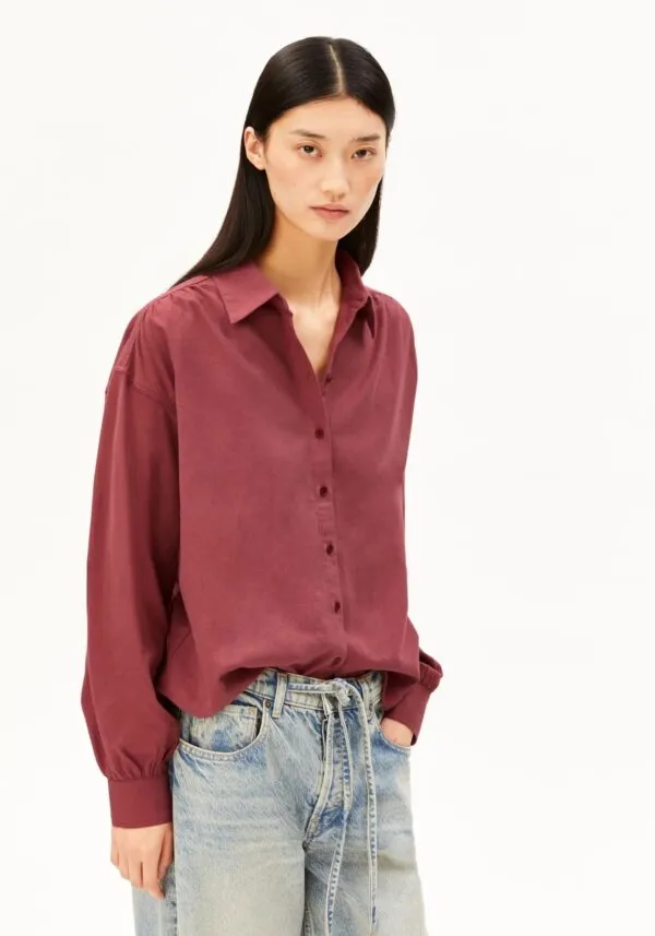 EFINARAA FLANELL BLOUSE - Oud Roze