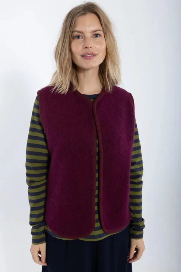 Danecobra Wool Vest - Dark wine